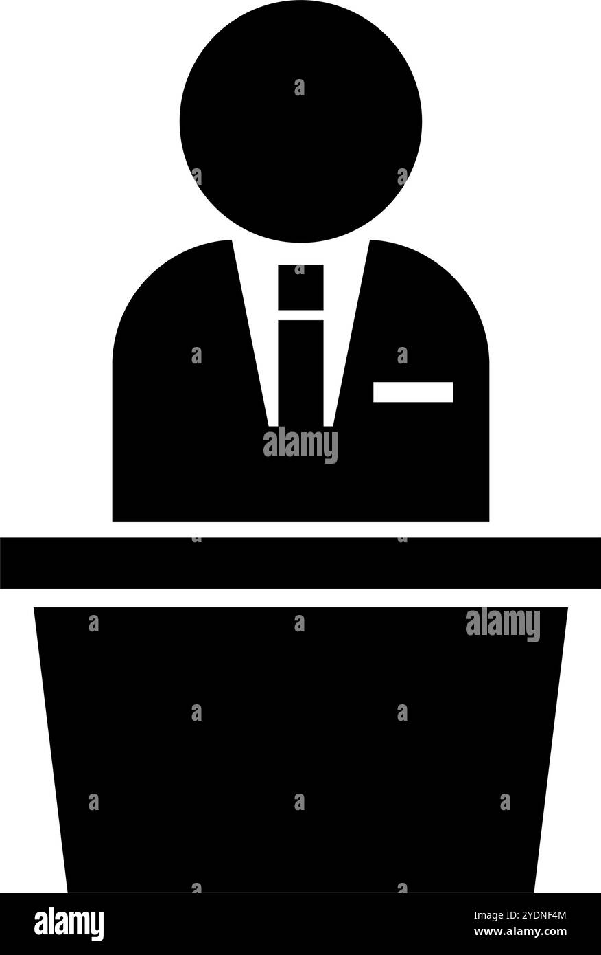 Icona silhouette politica. Candidato alle elezioni. Vettore modificabile. Illustrazione Vettoriale