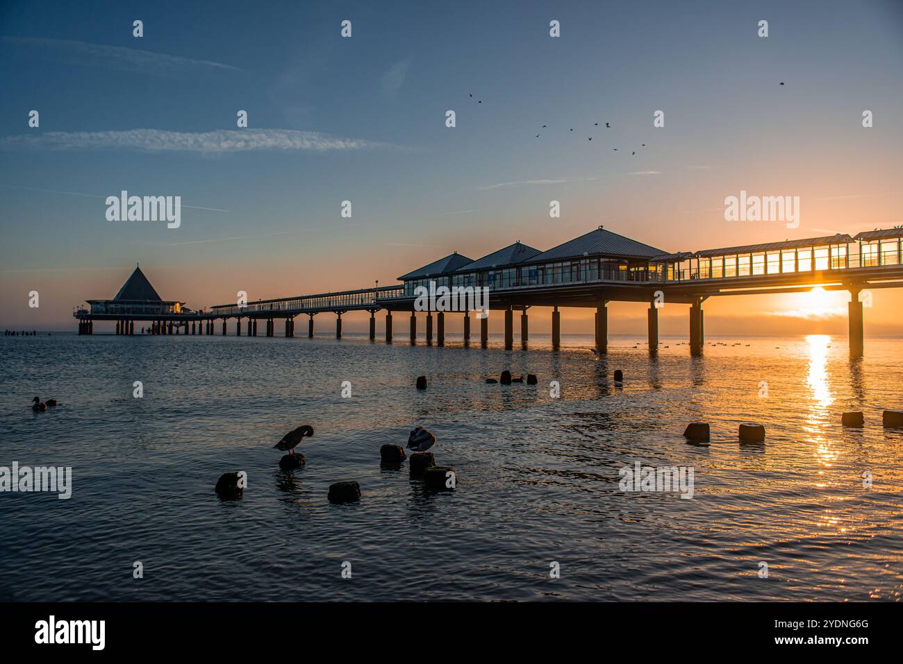 Pier, Heringsdorf, Usedom, Mar Baltico, Germania, vacanze, vacanze, relax, svago Foto Stock