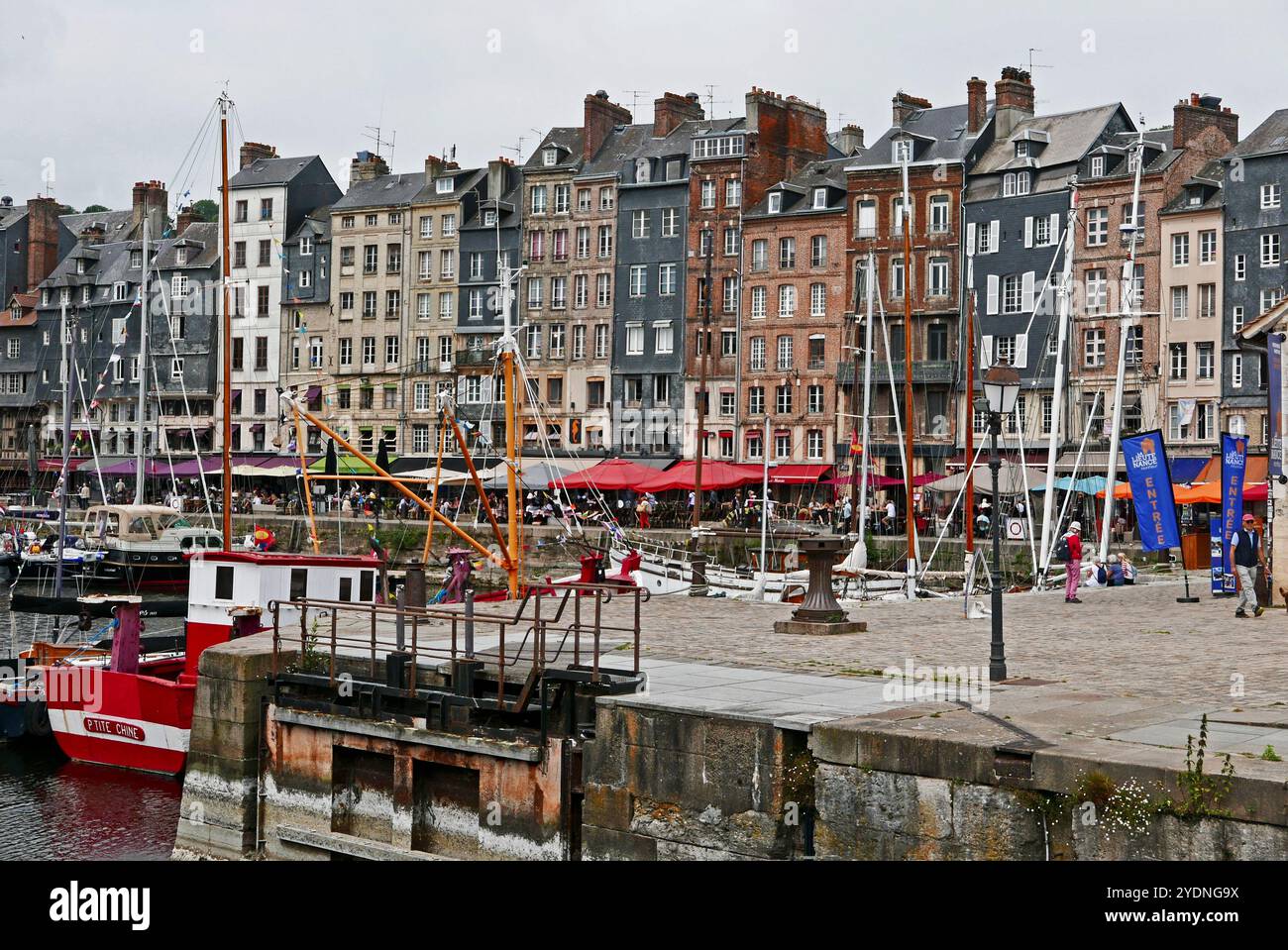 Molo di Sainte-Catherine, porto di Honfleur, Calvados, Normandia, Francia, Europa Foto Stock