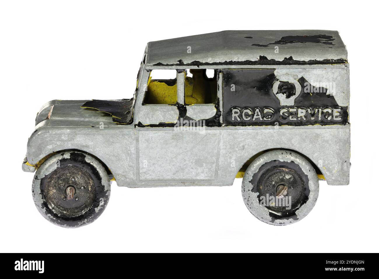 Servizio stradale vintage Morestone Land Rover isolato su sfondo bianco Foto Stock