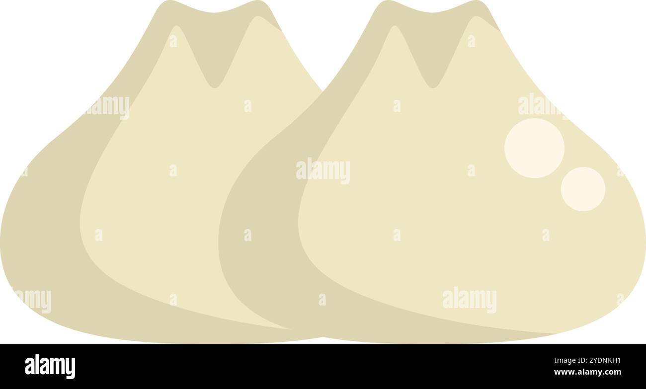 Due deliziosi baozi, tradizionali panini cinesi al vapore, sono pronti per essere gustati Illustrazione Vettoriale