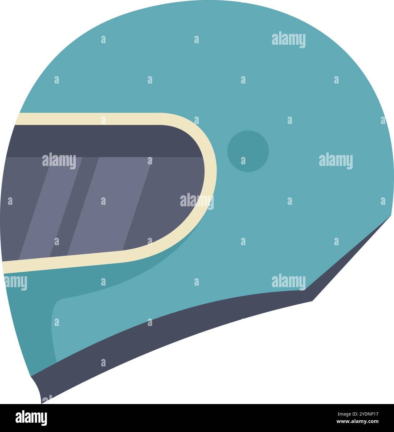 Casco da moto blu con visiera colorata, che rappresenta la sicurezza e lo stile per i piloti Illustrazione Vettoriale