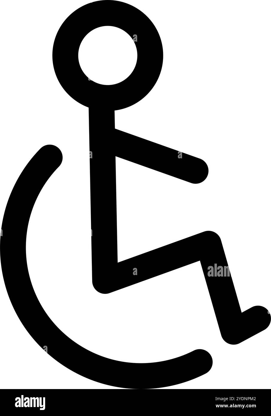 Semplice icona sedia a rotelle. Icona del segno di invalidità. Vettore modificabile. Illustrazione Vettoriale