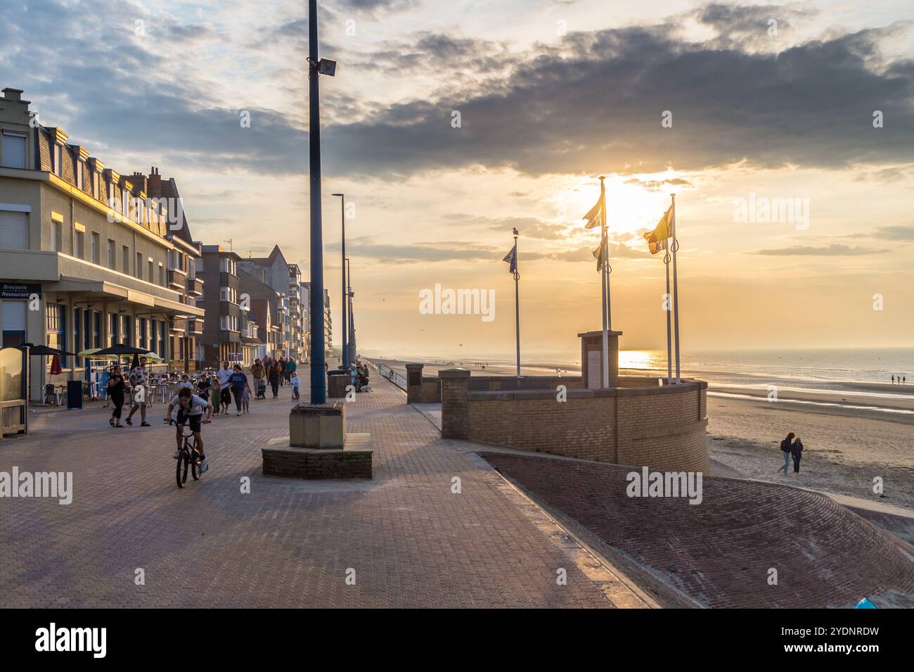 Memoriale al 12. Divisione di fanteria motorizzata dell'esercito francese, Digue de Mer, Bray-Dunes, Nord, Hauts de France Foto Stock