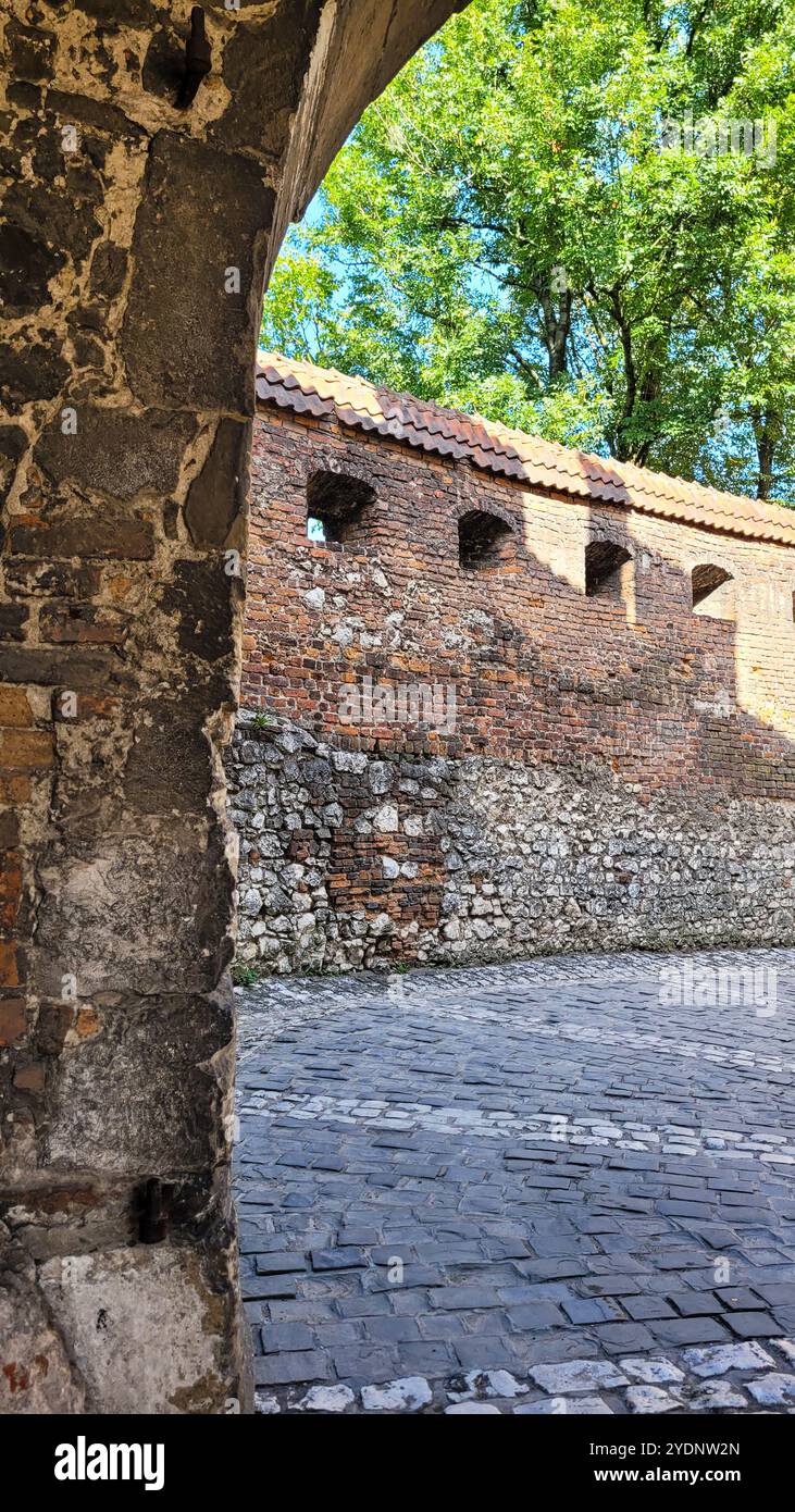 Dettagli architettonici di un antico muro Foto Stock