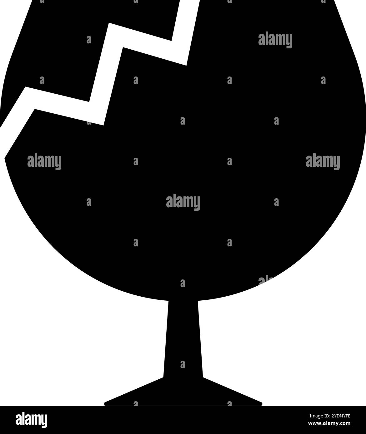 Semplice icona sagoma in vetro incrinato. Vettore modificabile. Illustrazione Vettoriale