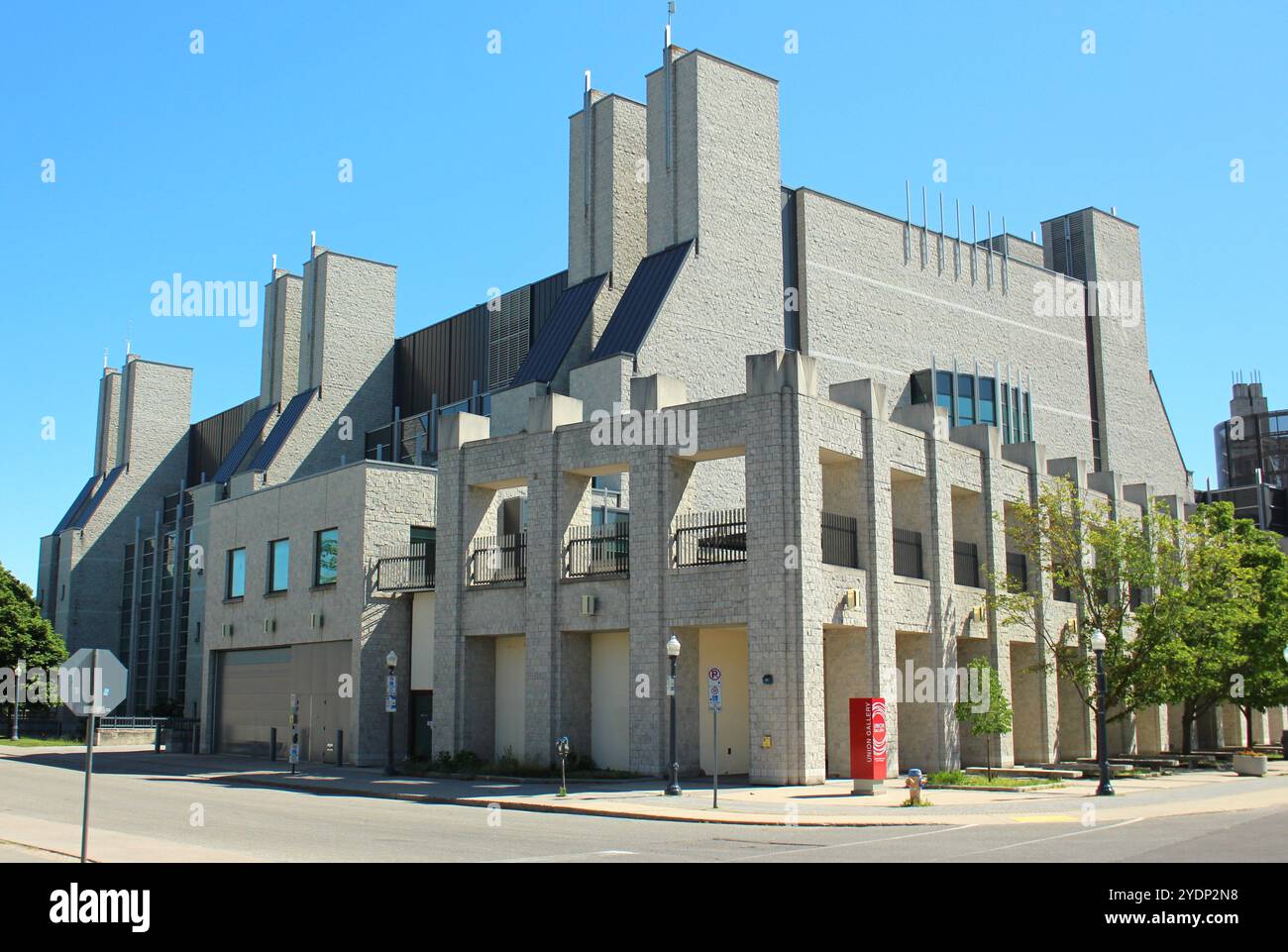 Vista esterna della Union Gallery, una galleria d'arte pubblica situata nel campus della Queen's University in Union Street a Kingston, ONTARIO. Foto Stock