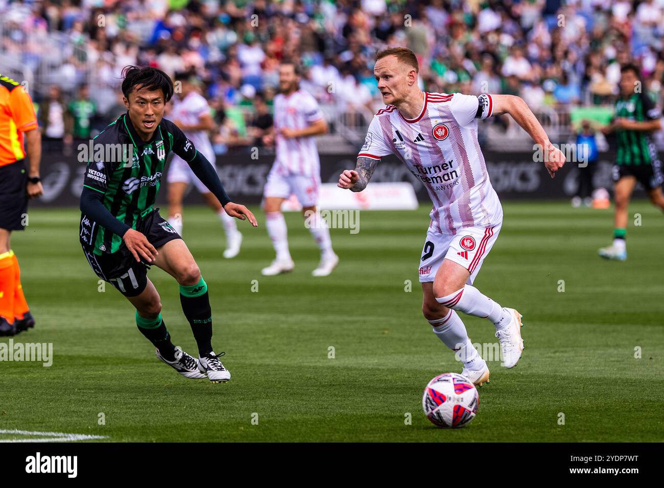 Melbourne, Australia, 27 ottobre 2024. Marcus Antonsson del Western Sydney Wanderers FC durante la seconda giornata della partita di calcio maschile Isuzu Ute A-League tra il Western United FC e il Western Sydney Wanderers FC all'Ironbark Fields Tarneit il 27 ottobre 2024 a Melbourne, Australia. Crediti: Santanu Banik/Speed Media/Alamy Live News Foto Stock