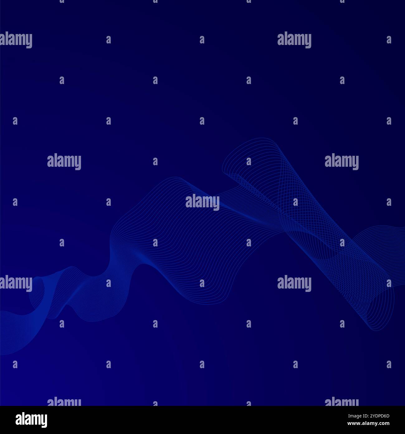 linee d'onda luminose astratte su sfondo blu scuro. Trama linee a righe. Schema d'onda dinamico. Moderne linee ondulate. Tecnologia futuristica con Foto Stock