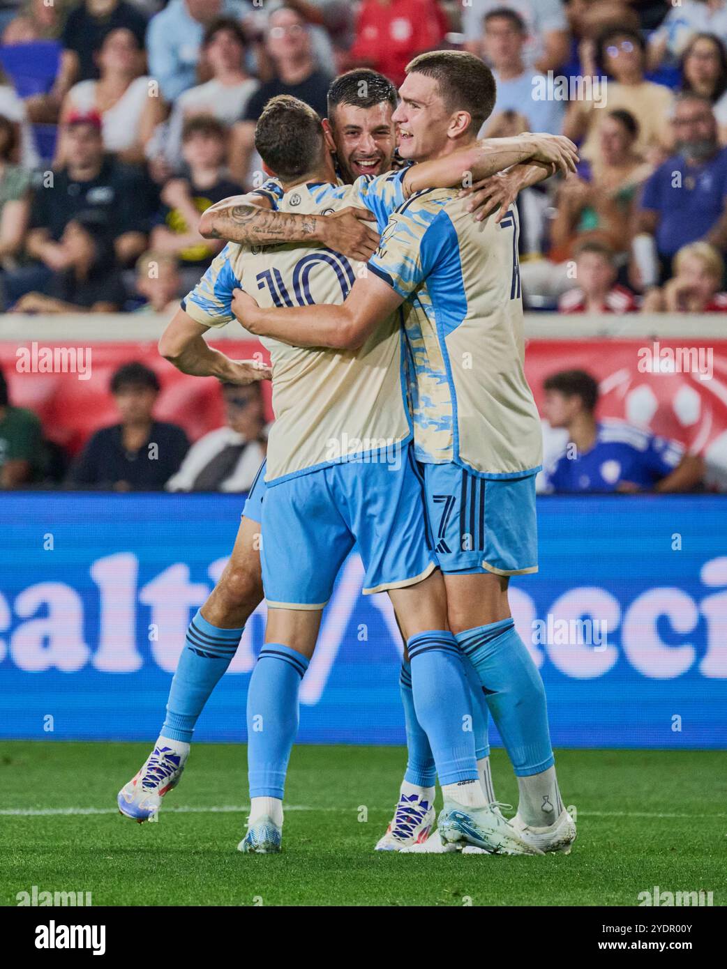 HARRISON, NJ, USA - 31 AGOSTO 2024: MLS match tra Philadelphia Union e New York Red Bulls alla Red Bull Arena. ***SOLO PER USO EDITORIALE*** Foto Stock
