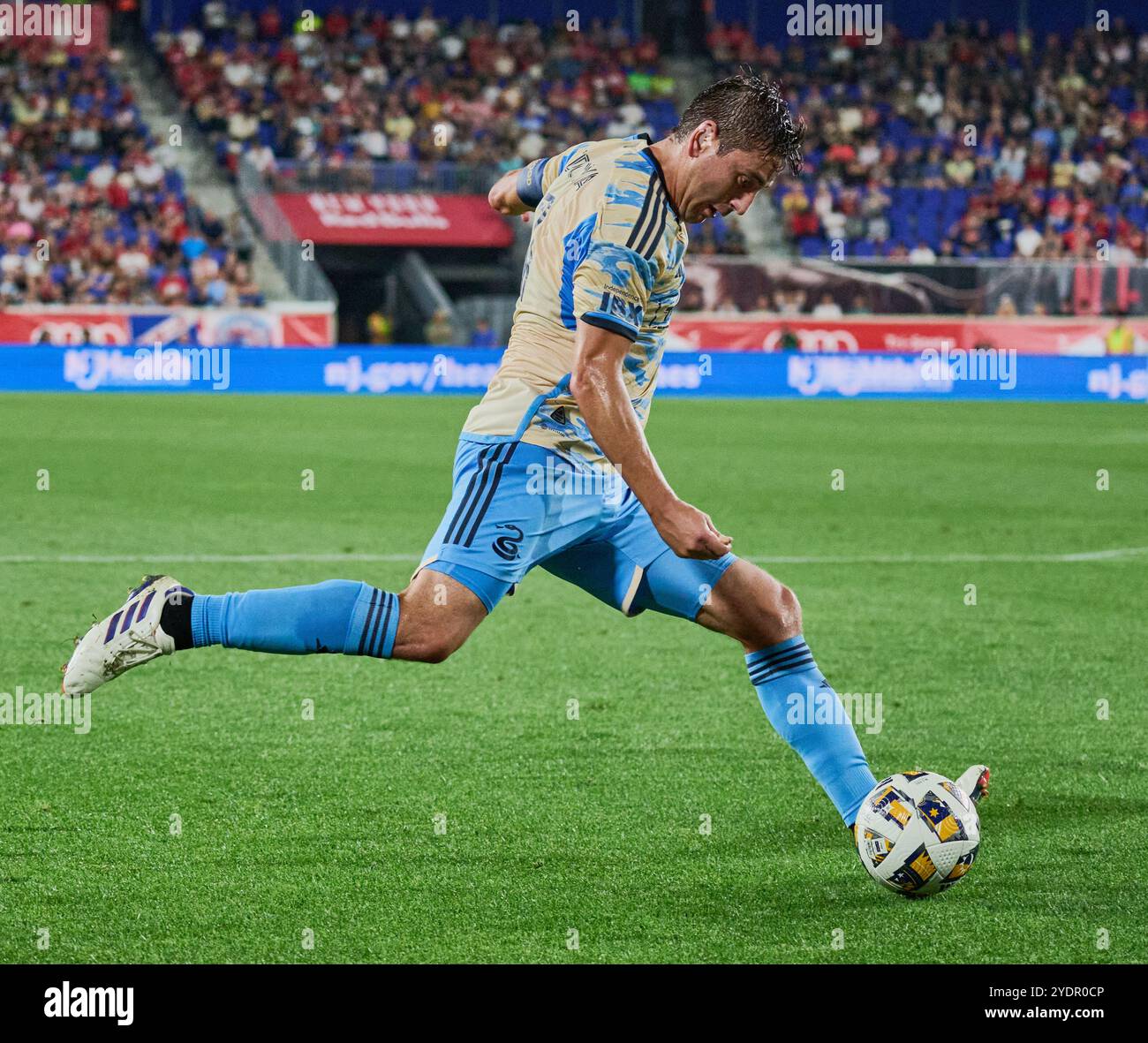 HARRISON, NJ, USA - 31 AGOSTO 2024: MLS match tra Philadelphia Union e New York Red Bulls alla Red Bull Arena. ***SOLO PER USO EDITORIALE*** Foto Stock