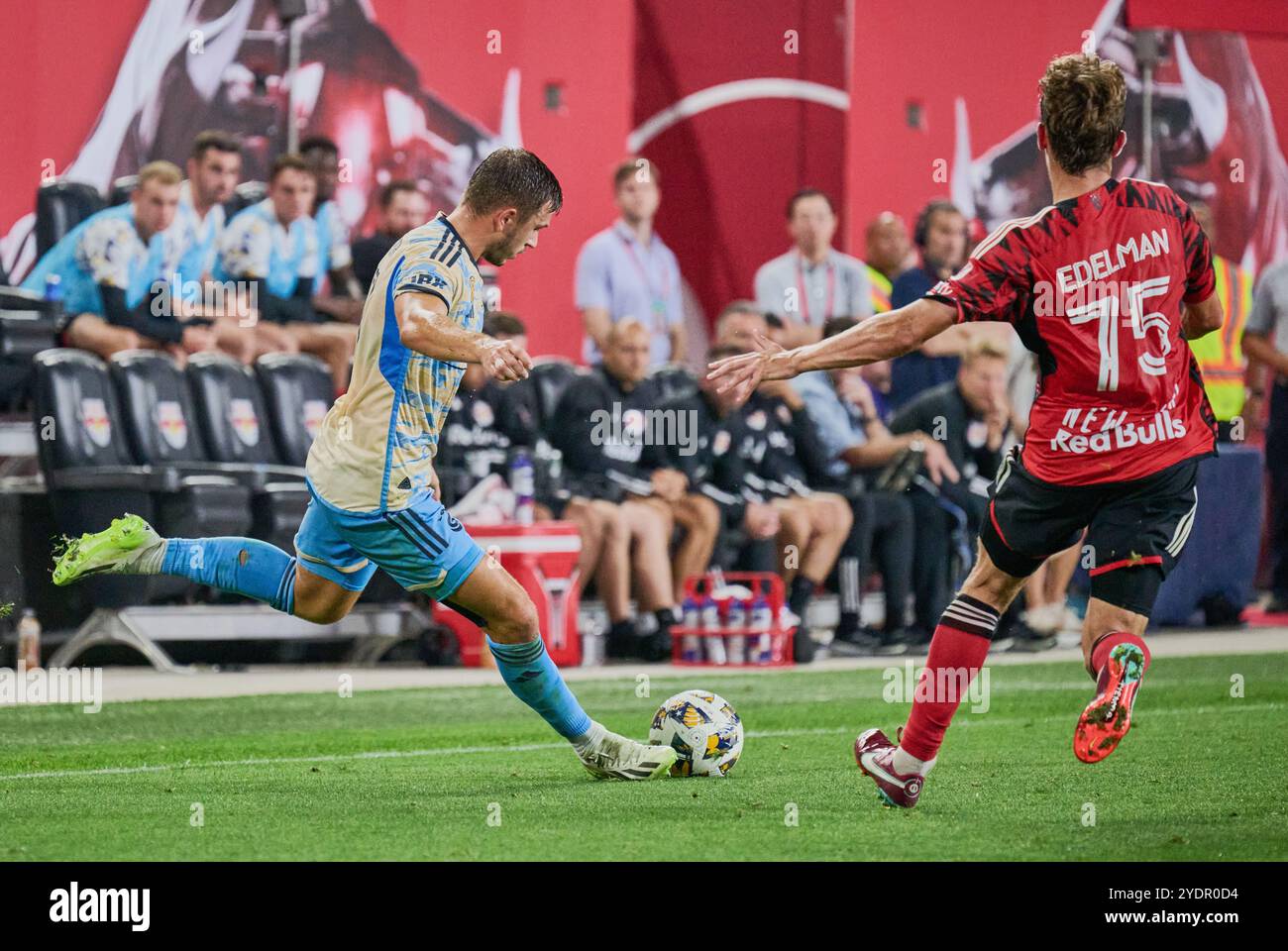 HARRISON, NJ, USA - 31 AGOSTO 2024: MLS match tra Philadelphia Union e New York Red Bulls alla Red Bull Arena. ***SOLO PER USO EDITORIALE*** Foto Stock