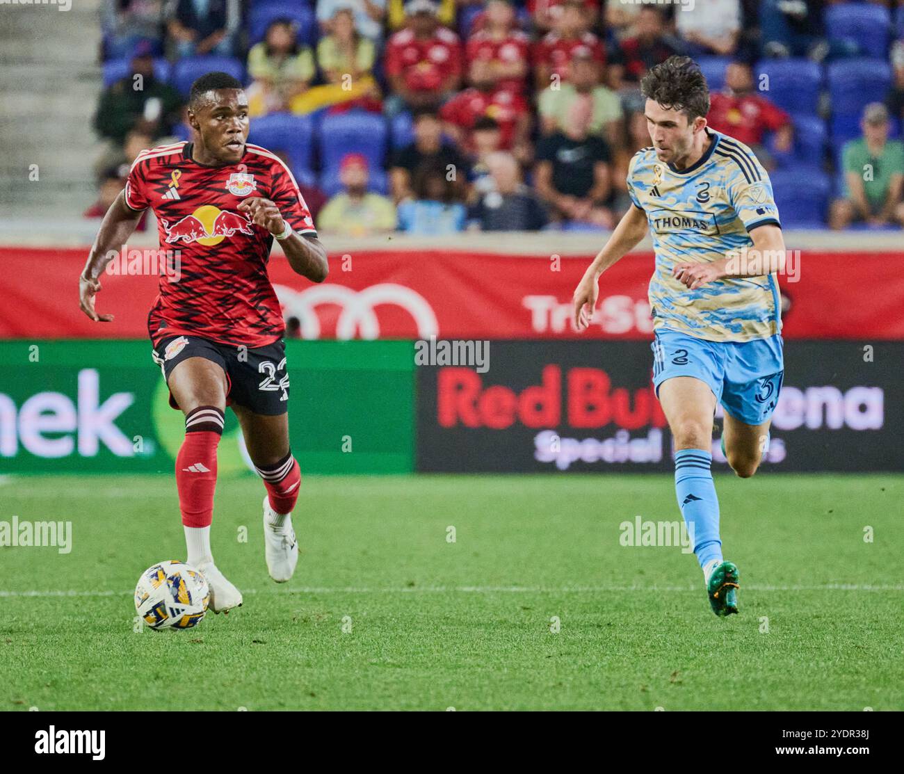 HARRISON, NJ, USA - 31 AGOSTO 2024: MLS match tra Philadelphia Union e New York Red Bulls alla Red Bull Arena. ***SOLO PER USO EDITORIALE*** Foto Stock