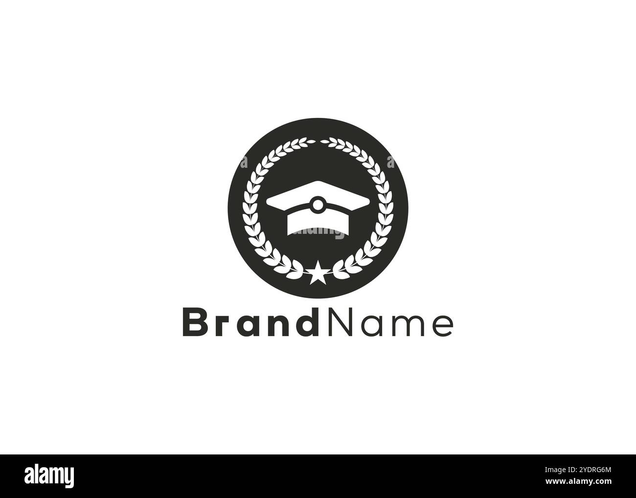 Logo minimalista del mortarboard . Cappellino educativo in stile moderno Illustrazione Vettoriale