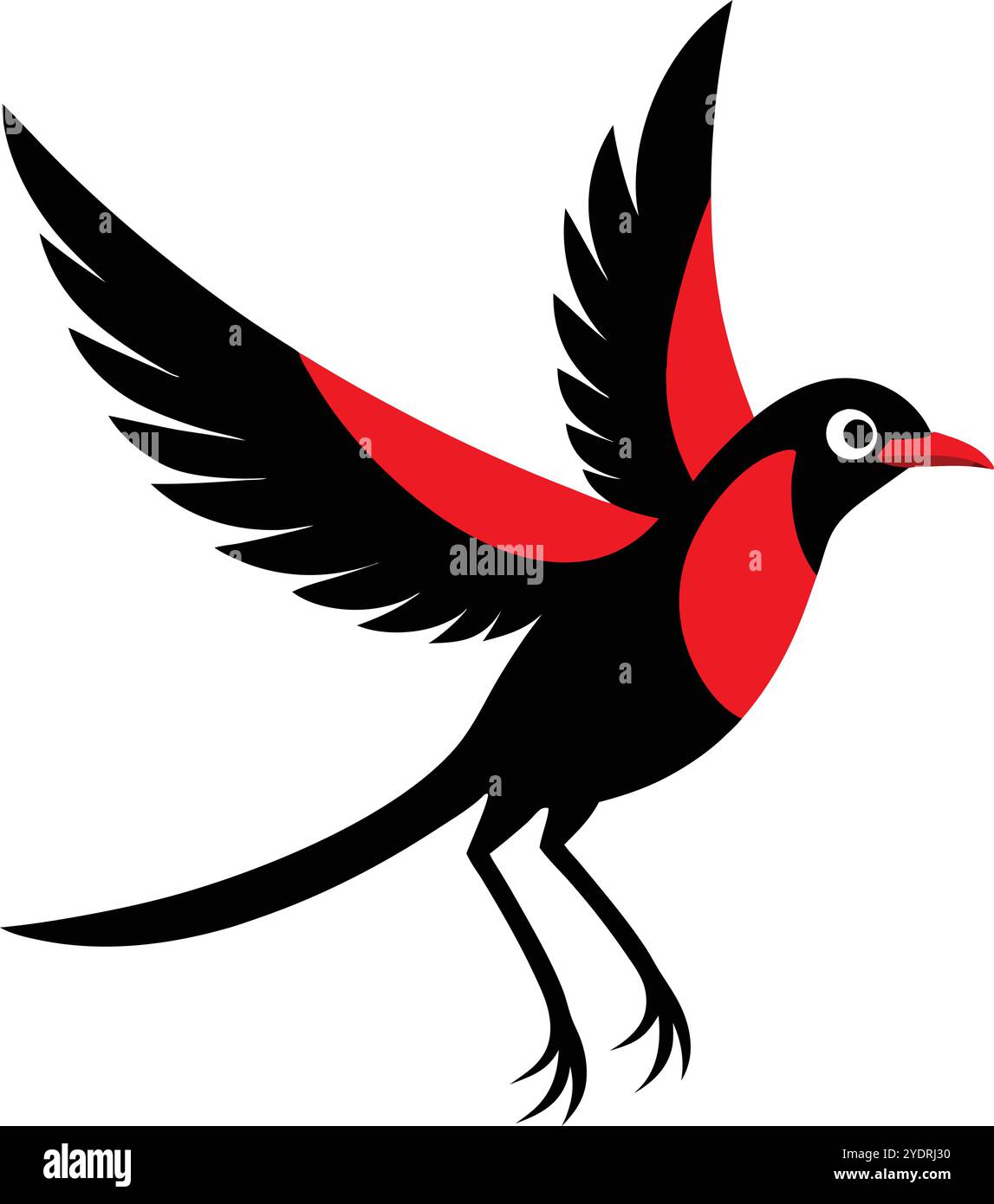 Illustrazione grafica vettoriale di grazioso uccello su sfondo bianco Illustrazione Vettoriale