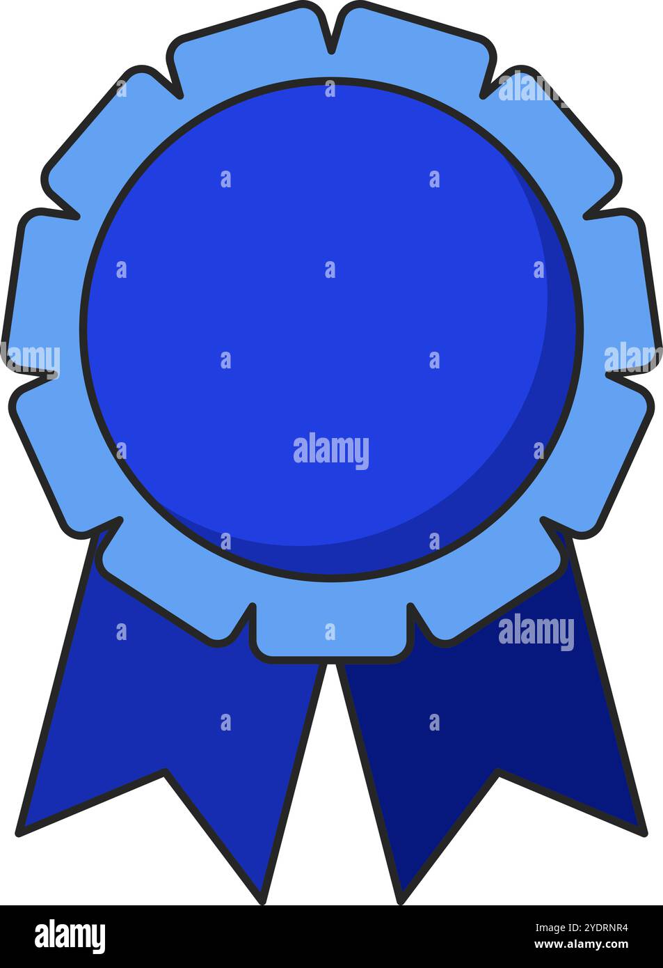Una spilla blu vuota con nastri per l'illustrazione vettoriale del risultato Illustrazione Vettoriale