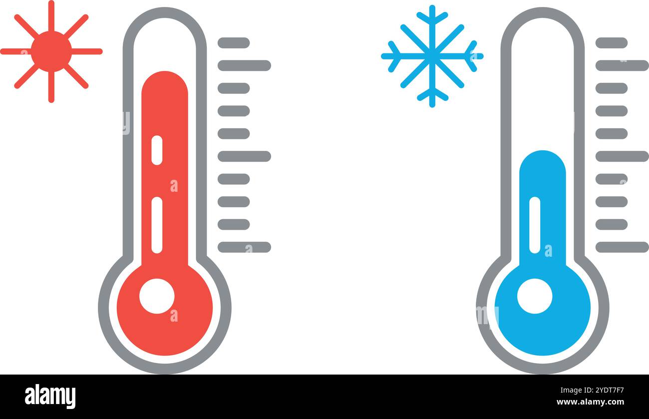 Icona del termometro o simbolo della temperatura. Illustrazione Vettoriale