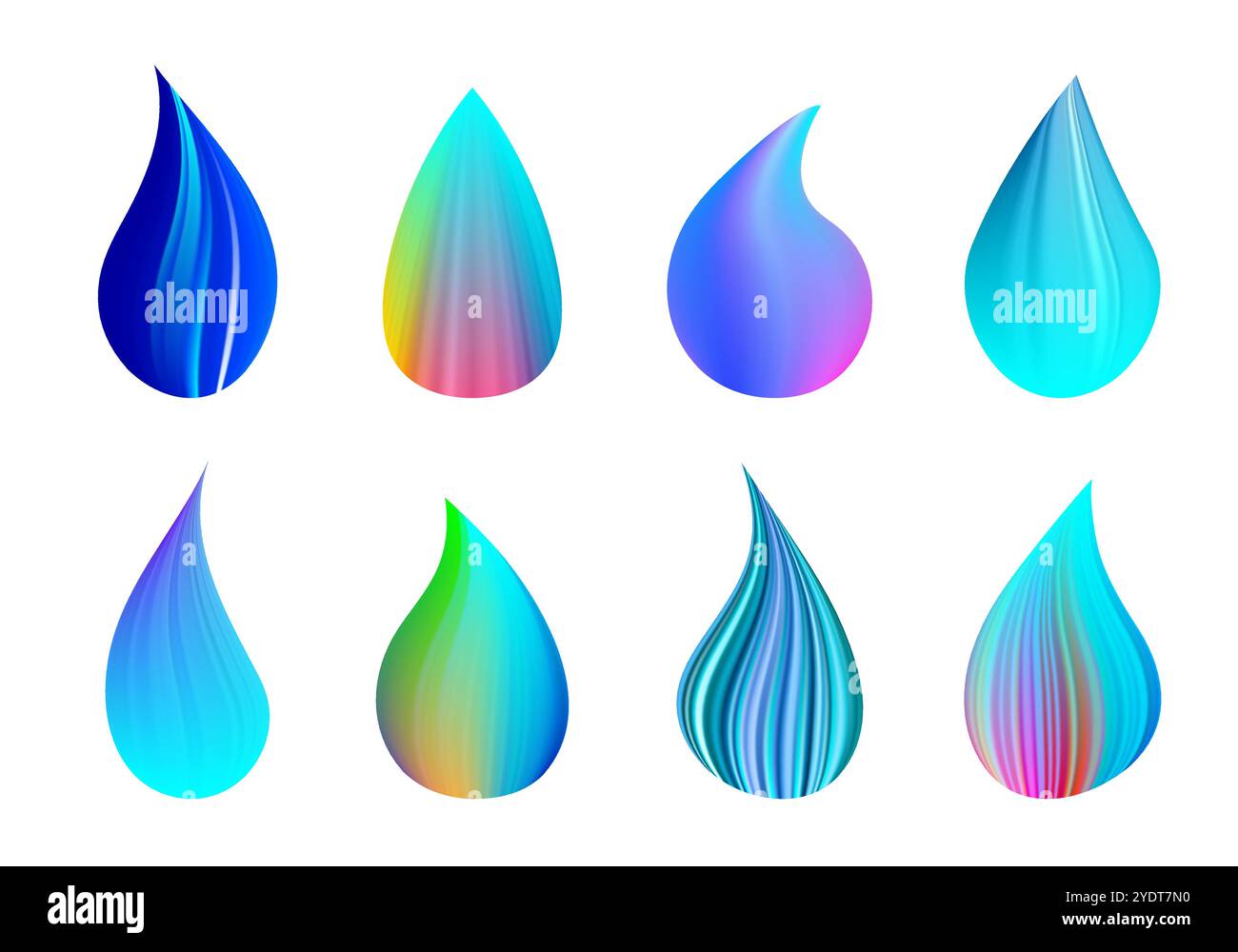Set di gocce colorate vettoriali. Illustrazione Vettoriale