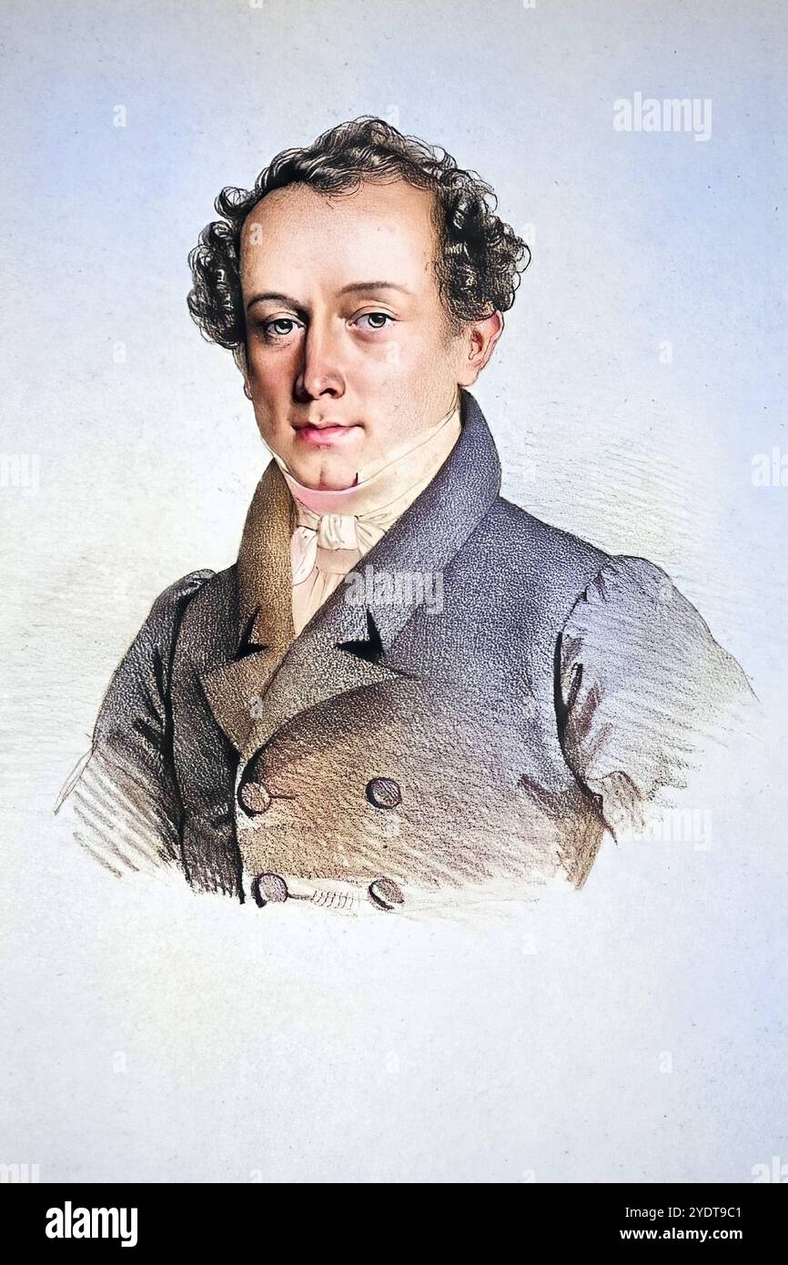 Philipp von Vacano 1802-1884 k. k. Beamter, Historisch, digital restaurierte Reproduktion von einer Vorlage aus dem 19. Jahrhundert, data record non s Foto Stock