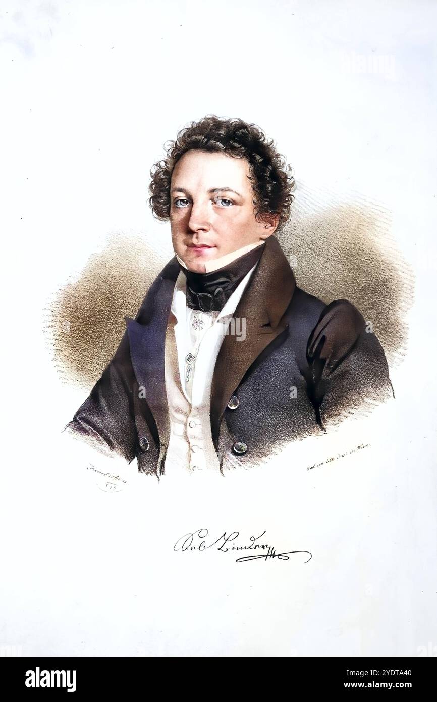 Sebastian Binder 1792 a Prag - 15. Januar 1845 in Pest War ein Österreichischer Opernsänger Tenor und Gesangspädagoge, Historisch, digital restaurier Foto Stock