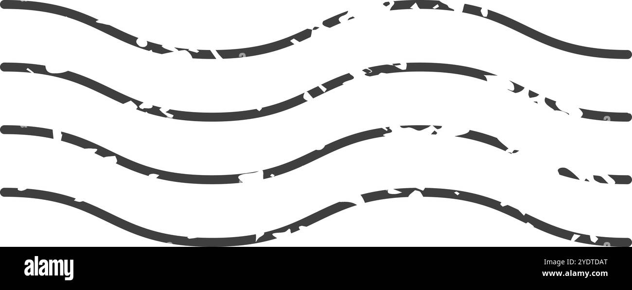 Linee ondulate che creano un design vintage o retrò, ideali per indicare l'invio o la spedizione Illustrazione Vettoriale