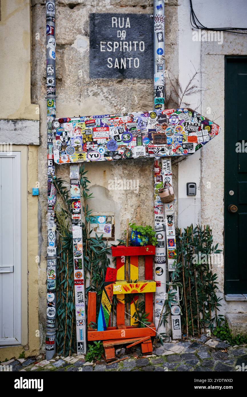 Fotografie di Lisbona in primavera, dettagli e scorci della città Foto Stock