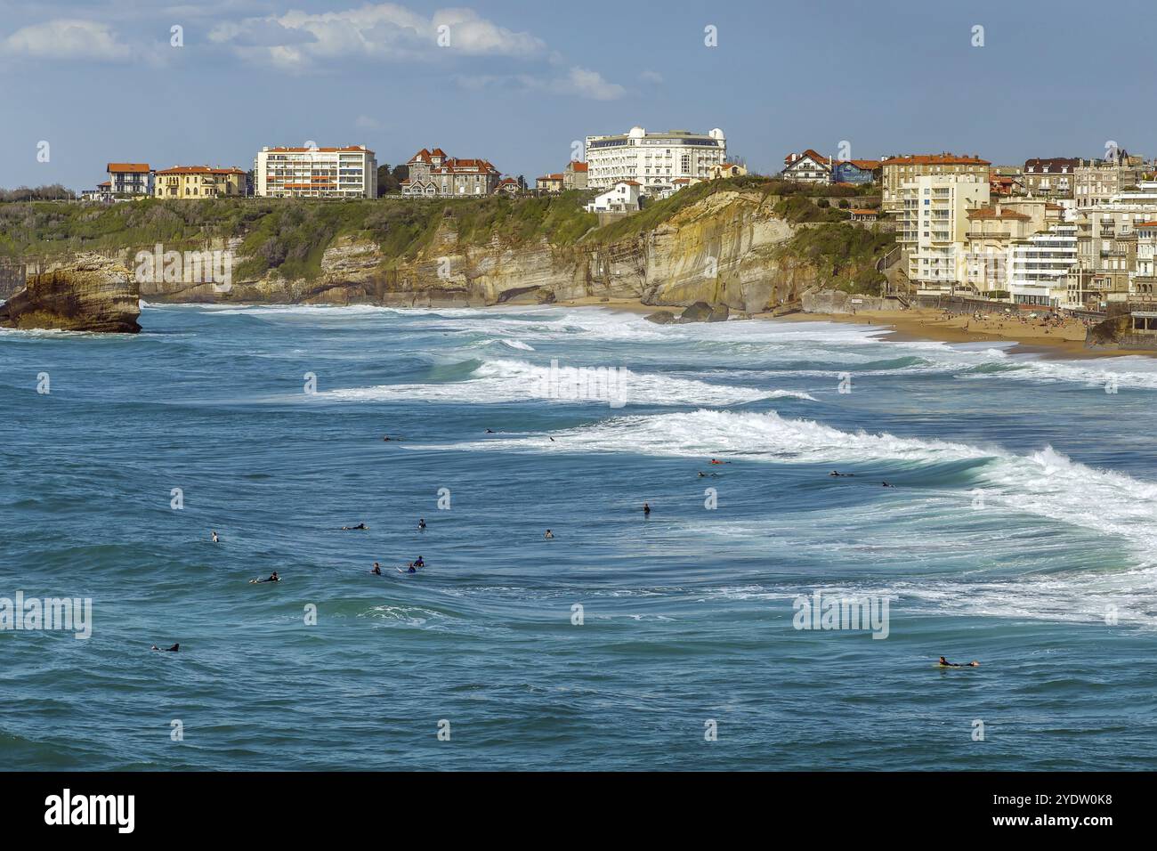 Onde sul Golfo di Biscaglia a Biarritz, Francia, Europa Foto Stock