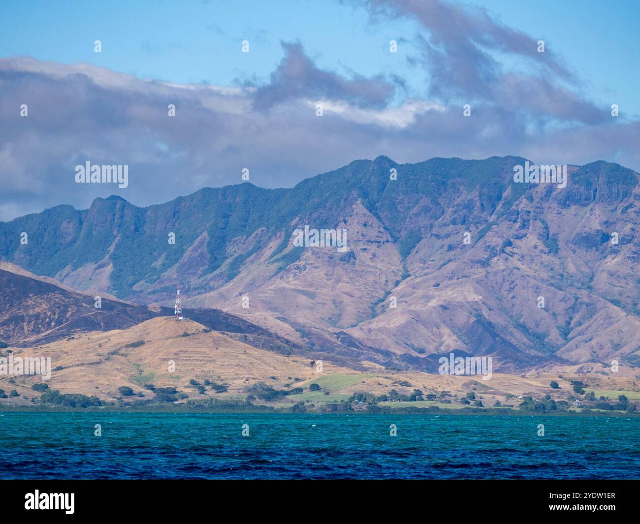 Scena della costa lungo il lato nord-est di viti Levu, Figi, Pacifico meridionale, Pacifico Foto Stock