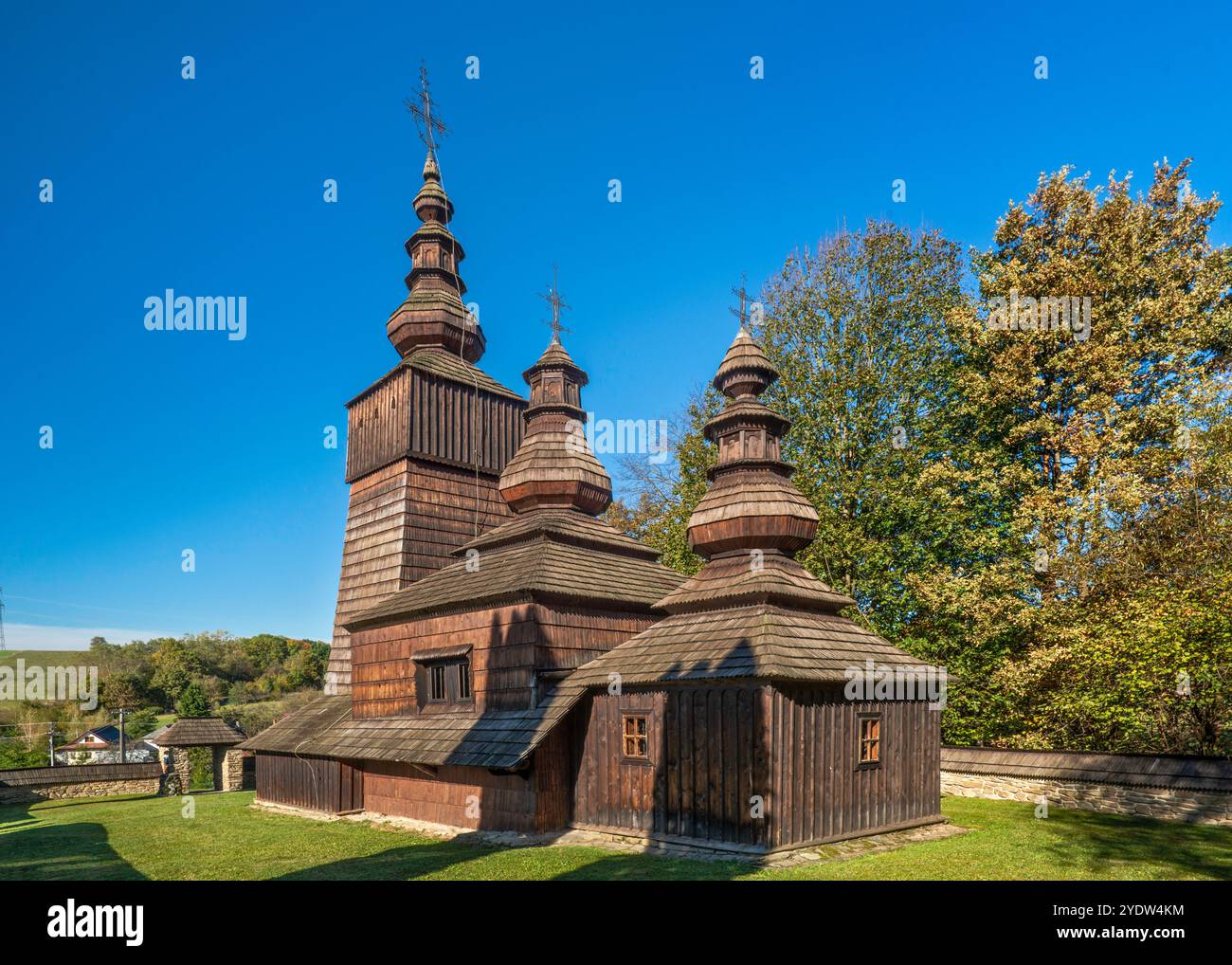 Chiesa di Santa Paraskeva, greco-cattolico, 1773, nel villaggio di Potoky, vicino a Svidnik, regione di Prešov, Slovacchia Foto Stock
