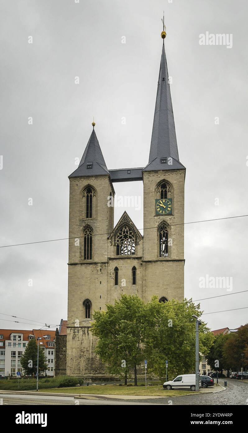 La chiesa di San Martini fu costruita nel primo Medioevo e costruita per la prima volta menzionata nel 1186, Halberstadt, Germania, Europa Foto Stock