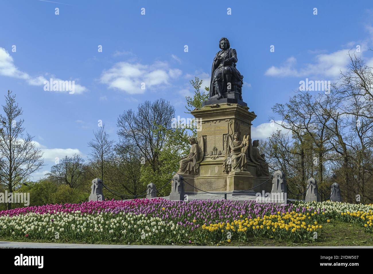 Monumento Joost van den Vondel nel Vondelpark, Amsterdam Foto Stock