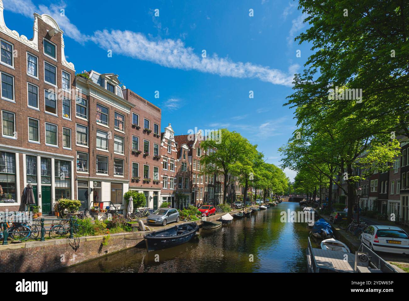 Canale Egelantiersgracht, Amsterdam, Paesi Bassi, Europa Foto Stock