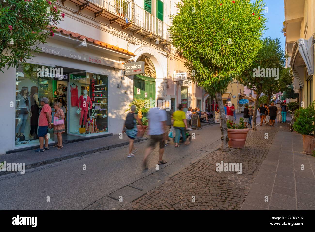 Vista dei negozi di Porto d'Ischia, Isola d'Ischia, Campania, Italia, Europa Foto Stock