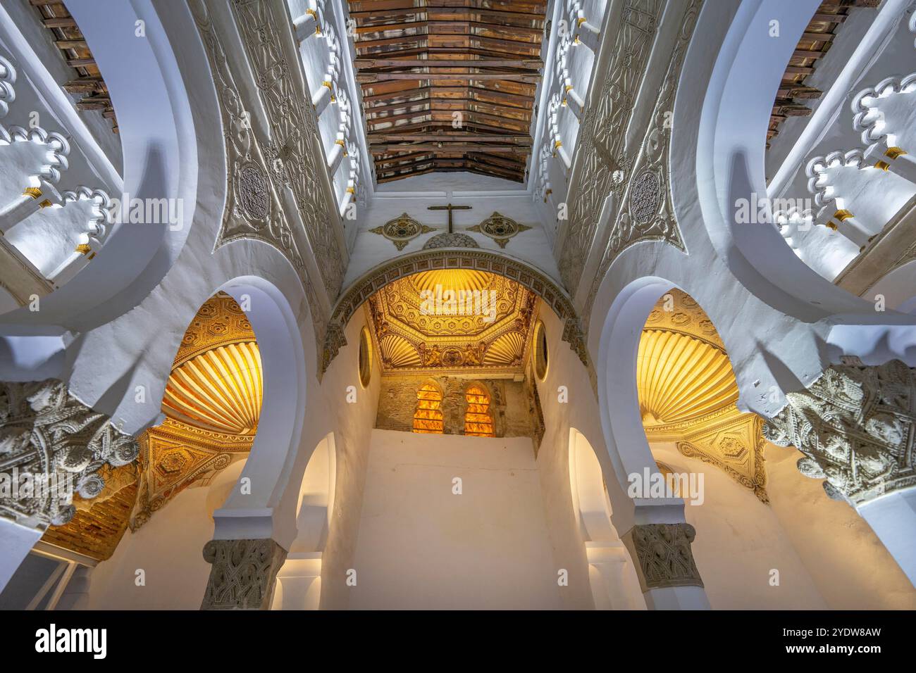 Sinagoga Santa Maria la Blanca, Toledo, sito patrimonio dell'umanità dell'UNESCO, Castiglia-la Mancha, Spagna, Europa Foto Stock