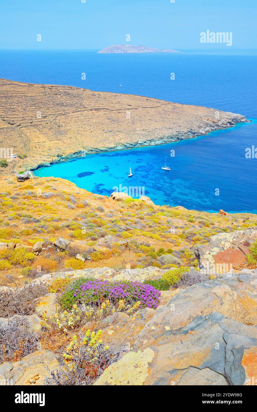 Kentarchos Beach, Serifos Island, Cicladi, Isole greche, Grecia, Europa Foto Stock