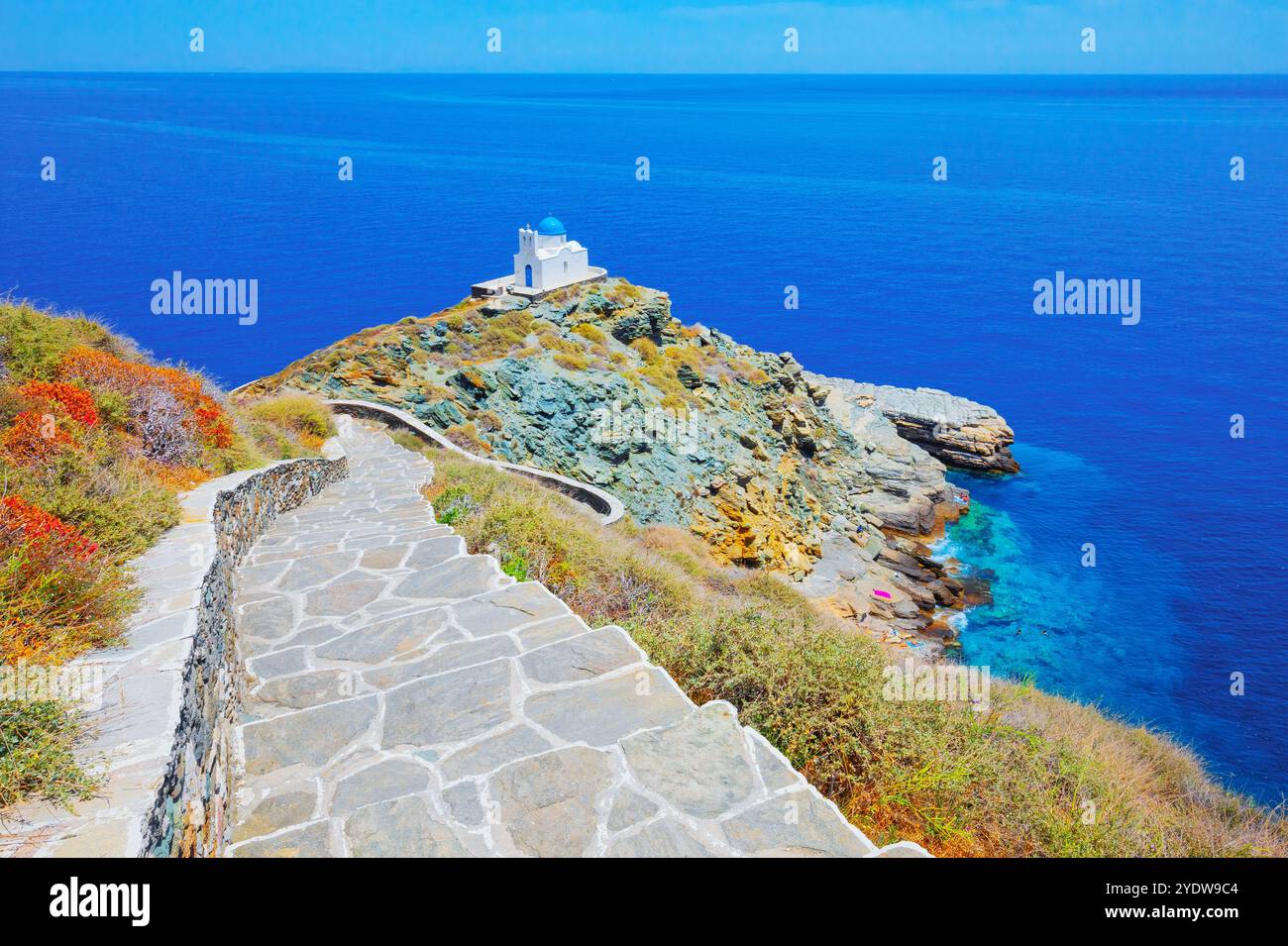 Chiesa dei sette Martiri, Kastro, isola di Sifnos, Cicladi, isole greche, Grecia, Europa Foto Stock