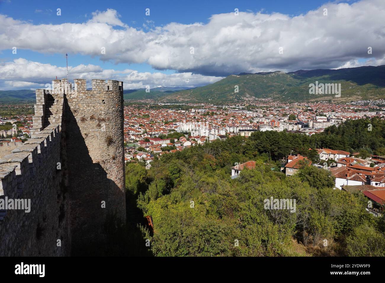 Fortezza di Samuele, una fortezza nella città vecchia di Ocrida, Macedonia del Nord, un tempo capitale del primo Impero bulgaro, UNESCO, Ohrid, Macedonia Foto Stock