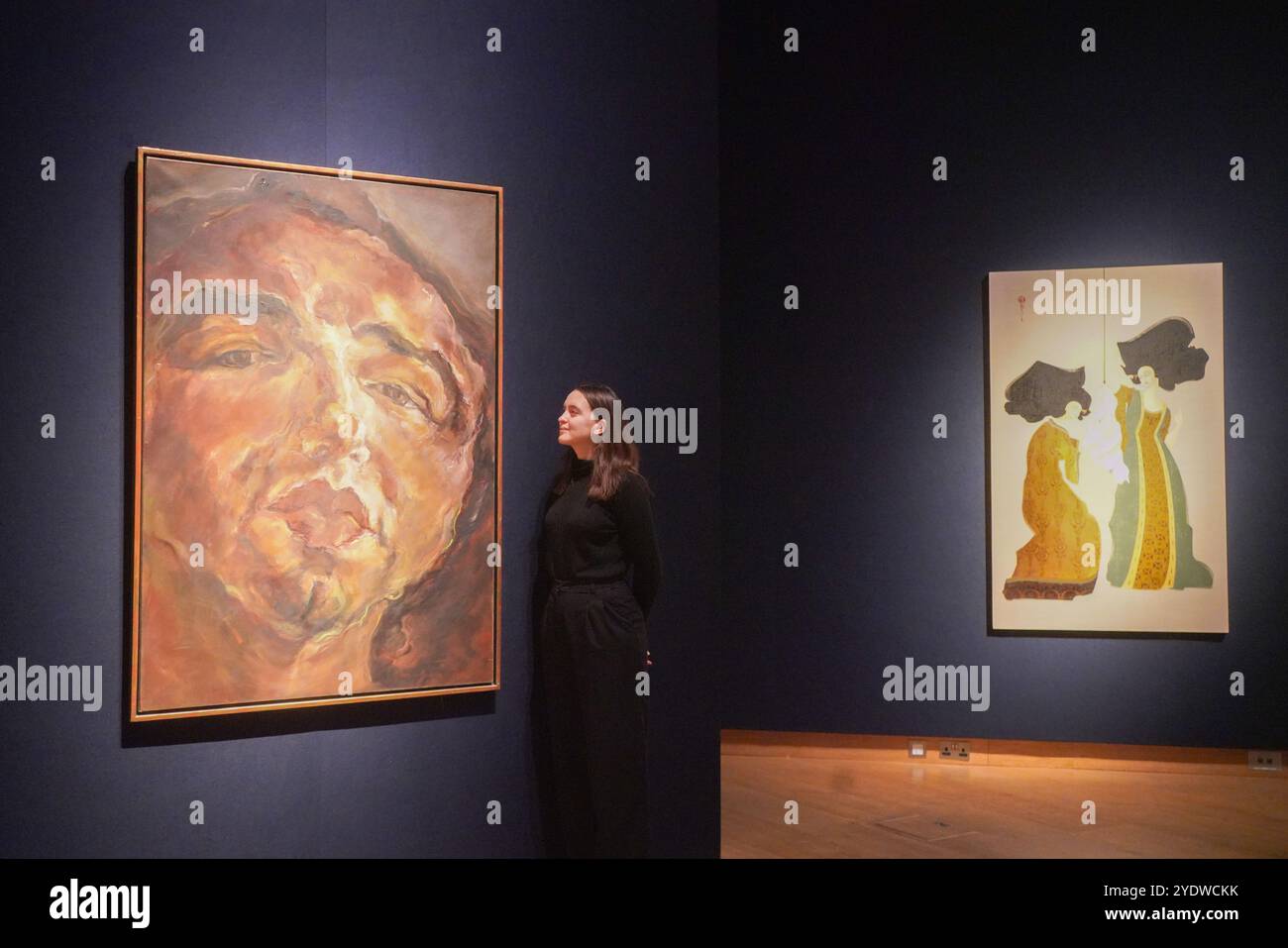 Londra, Regno Unito. 28 ottobre 2024 MARWAN (1934, Damasco-2016, Berlino), Capo. Stima: GBP 180.000-250.000. Un'anteprima dell'arte mediorientale moderna e contemporanea al Christie's, con le principali attrazioni della collezione Dalloul. Credito. Amer Ghazzal/Alamy Live News Foto Stock