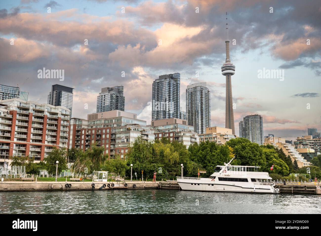 Skyline di Toronto, Ontario Canada, dalla vista del porticciolo Foto Stock