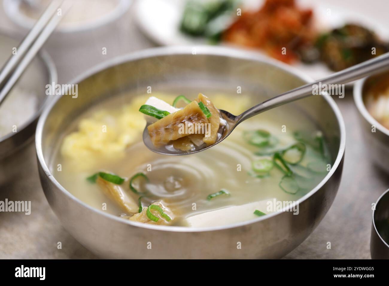 Pugok fatto in casa (zuppa di merluzzo secco, cibo coreano) Foto Stock