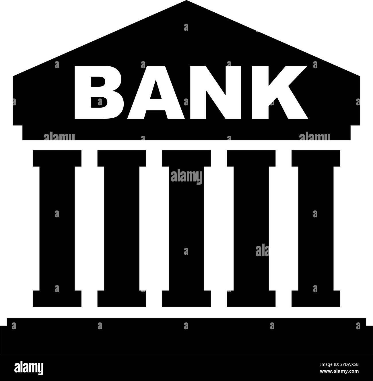 Icona sagoma banca. Istituto bancario. Vettore modificabile. Illustrazione Vettoriale