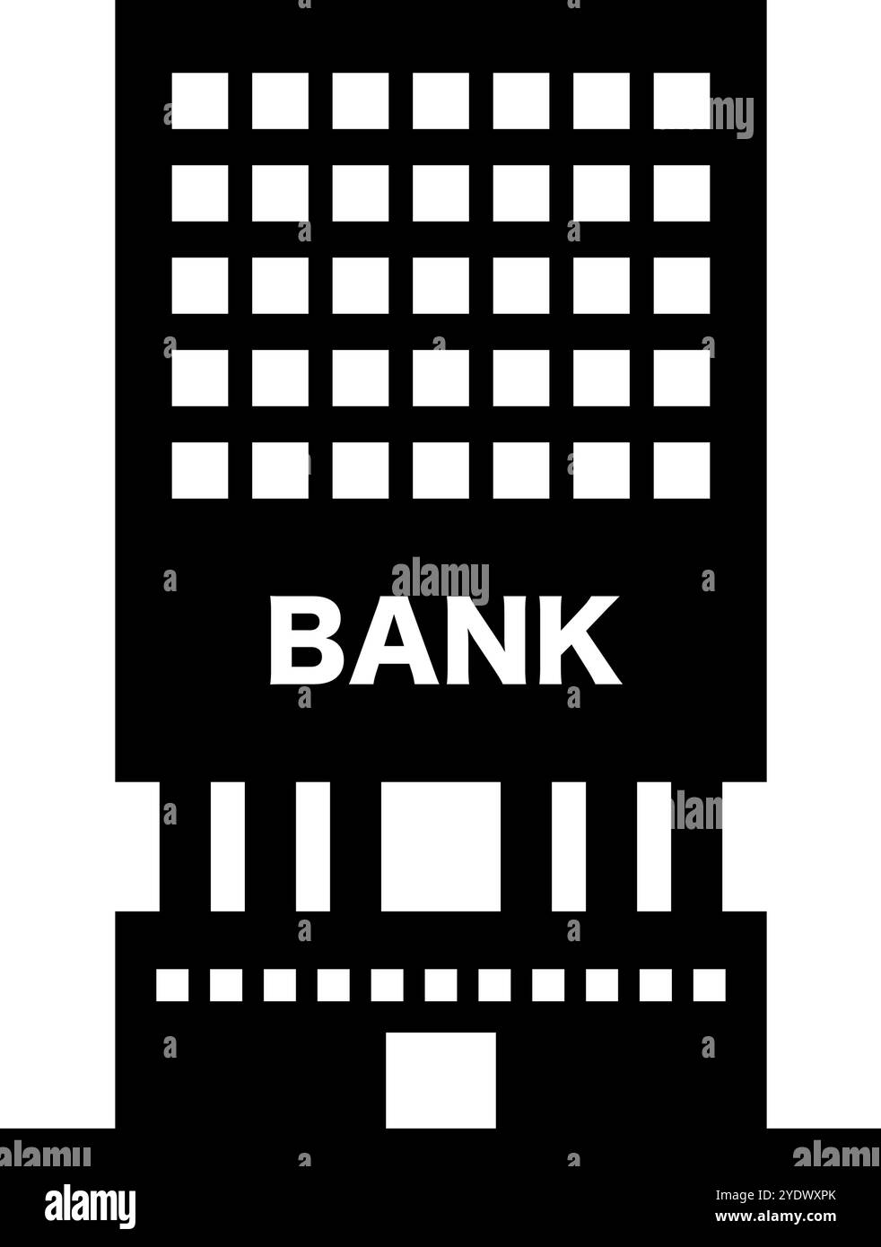 Icona della sagoma della torre dell'ufficio della banca. Vettore modificabile. Illustrazione Vettoriale