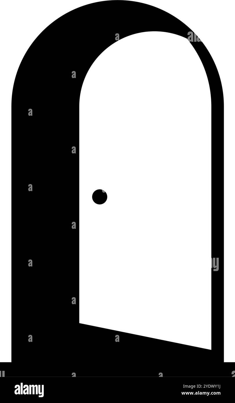 Icona della silhouette della portiera aperta. Vettore modificabile. Illustrazione Vettoriale