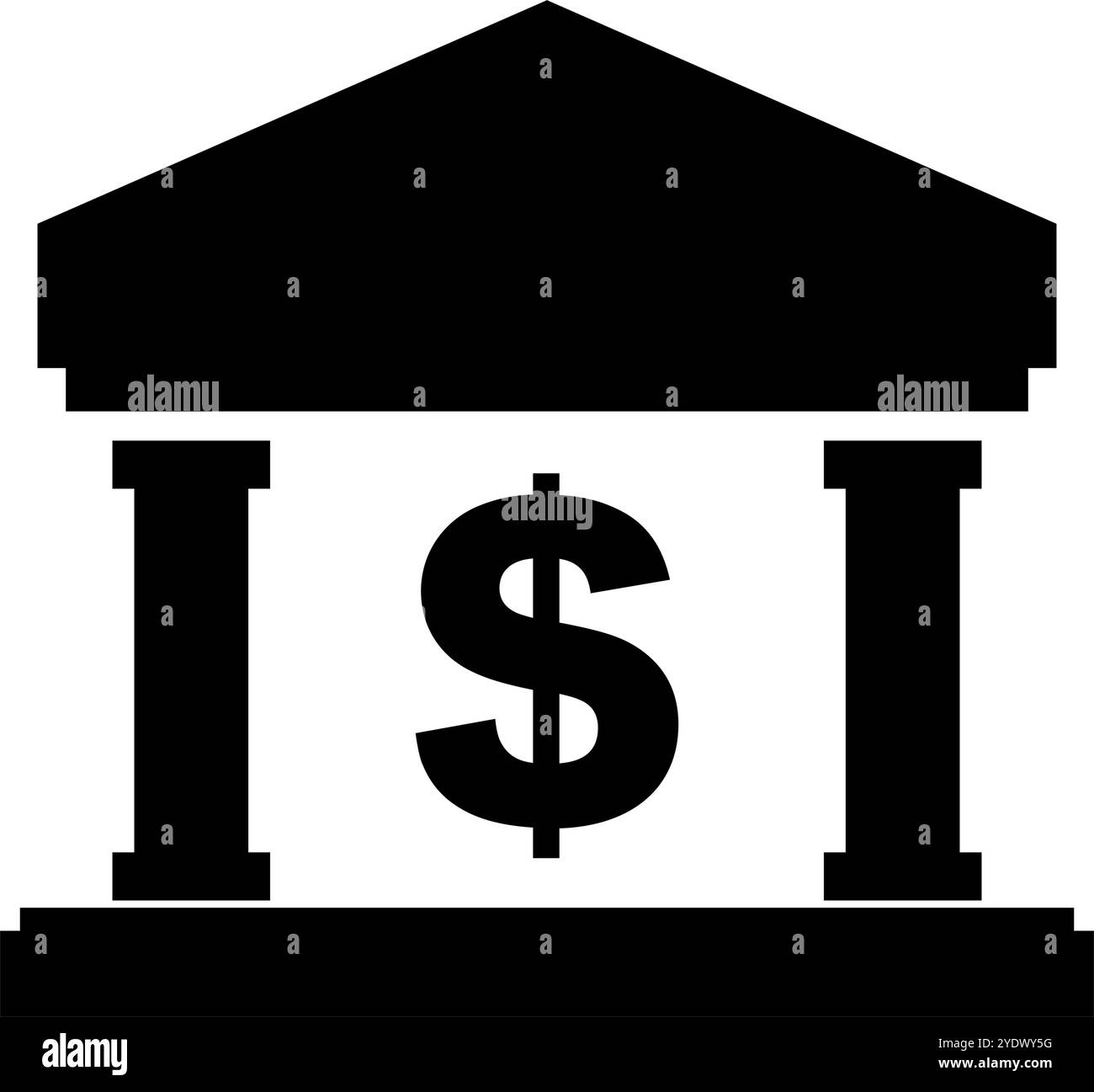 Icona della silhouette del dollaro. Vettore modificabile. Illustrazione Vettoriale