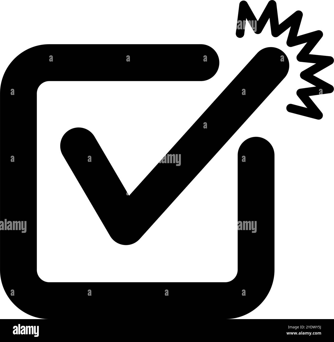 Casella di controllo evidenziazione pop. Punto di controllo. Vettore modificabile. Illustrazione Vettoriale