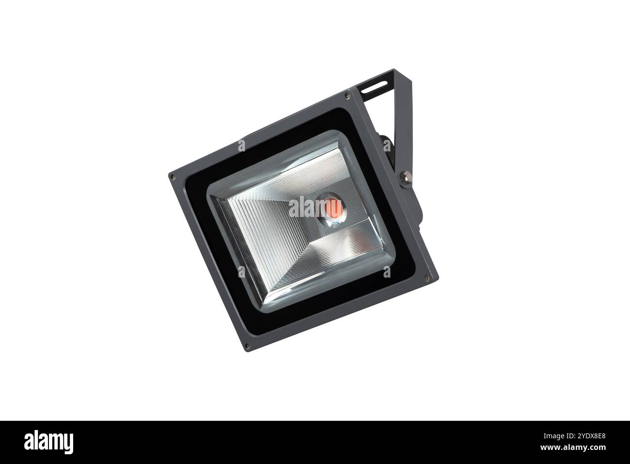 Proiettore a LED professionale per esterni con staffa di montaggio regolabile, impianto di illuminazione impermeabile per uso industriale con dissipatore di calore per Commerci Foto Stock