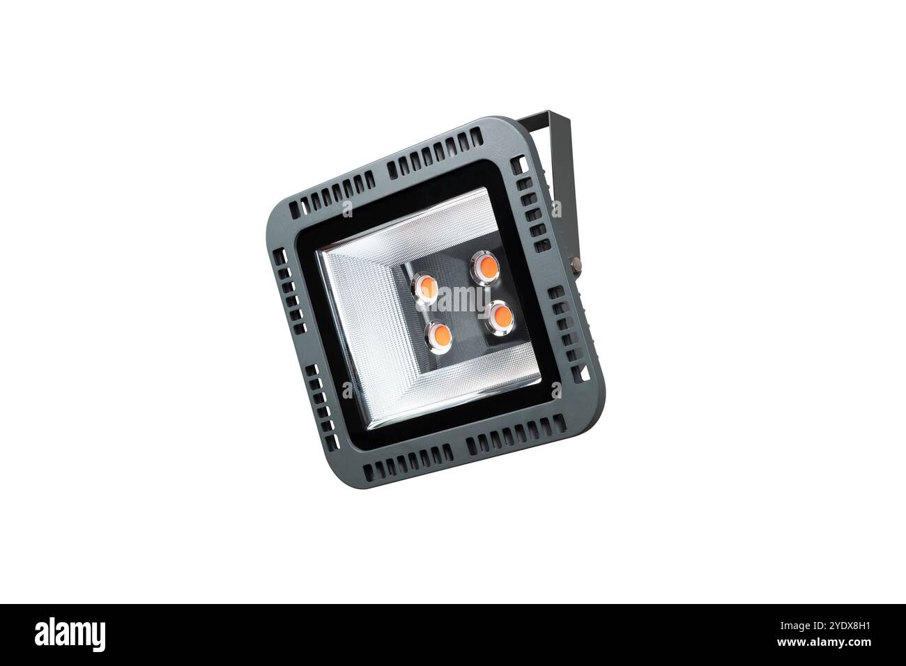 Proiettore a LED professionale per esterni con staffa di montaggio regolabile, impianto di illuminazione impermeabile per uso industriale con dissipatore di calore per Commerci Foto Stock