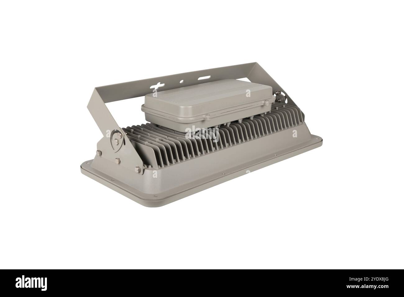 Proiettore a LED professionale per esterni con staffa di montaggio regolabile, impianto di illuminazione impermeabile per uso industriale con dissipatore di calore per Commerci Foto Stock
