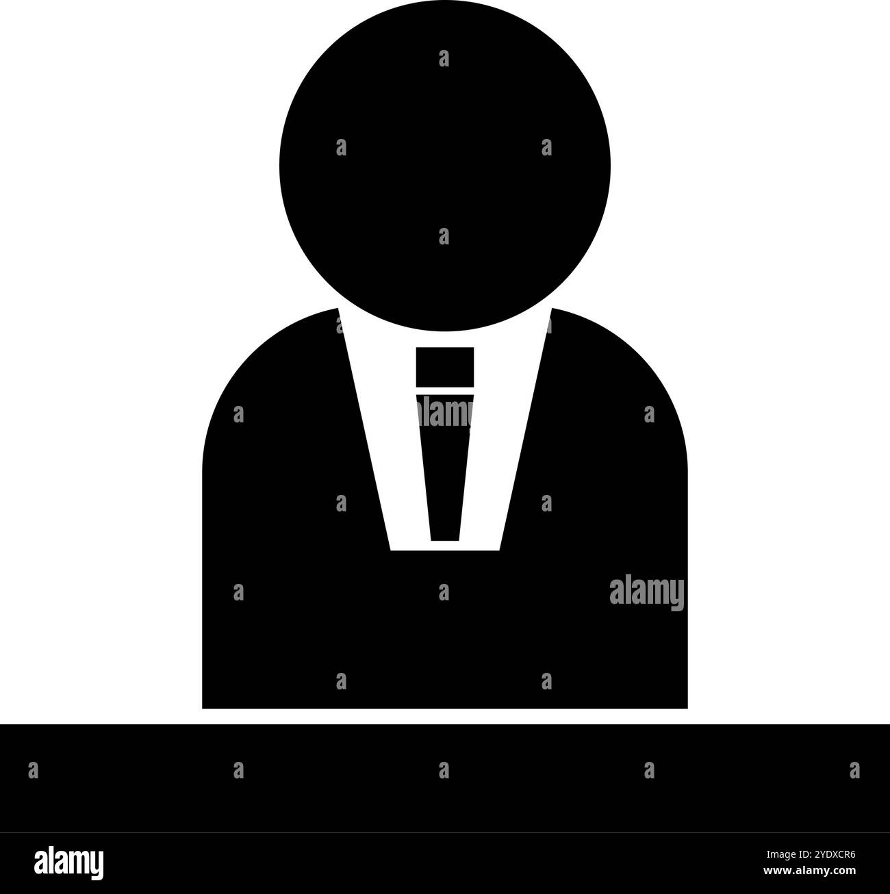 Icona della silhouette del politico o del presidente. Vettore modificabile. Illustrazione Vettoriale