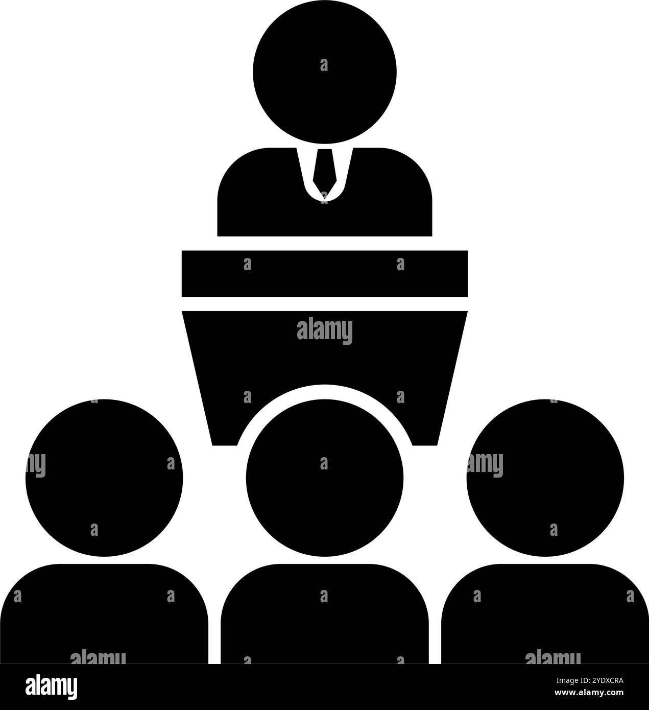 Politico campagna elettorale discorso silhouette icona. Vettore modificabile. Illustrazione Vettoriale